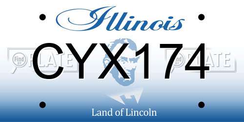CYX174 Illinois License Plate