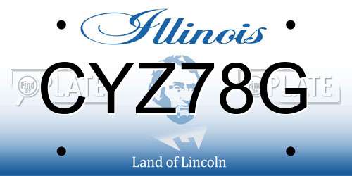 CYZ78G Illinois License Plate