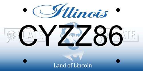 CYZZ86 Illinois License Plate