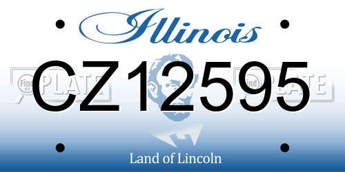 CZ12595 Illinois License Plate