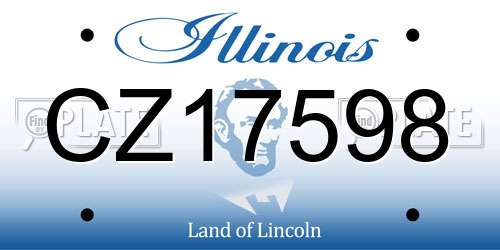 CZ17598 Illinois License Plate