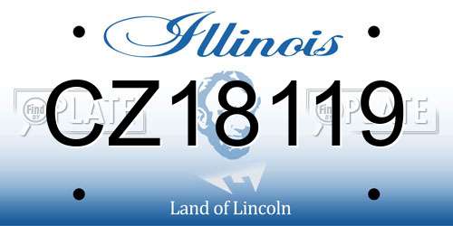 CZ18119 Illinois License Plate