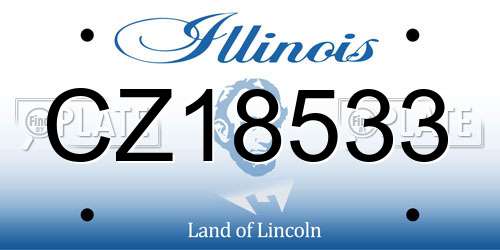 CZ18533 Illinois License Plate