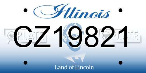 CZ19821 Illinois License Plate