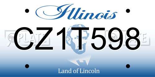 CZ1T598 Illinois License Plate