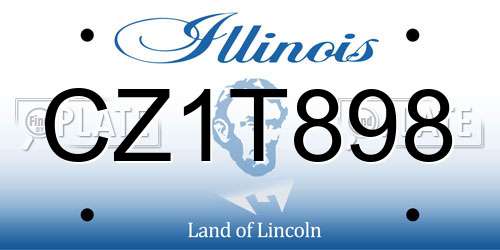 CZ1T898 Illinois License Plate