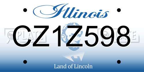 CZ1Z598 Illinois License Plate