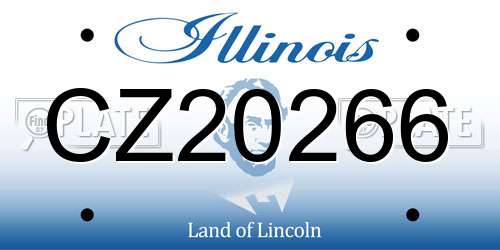 CZ20266 Illinois License Plate