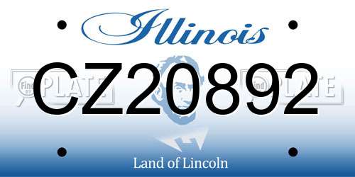 CZ20892 Illinois License Plate