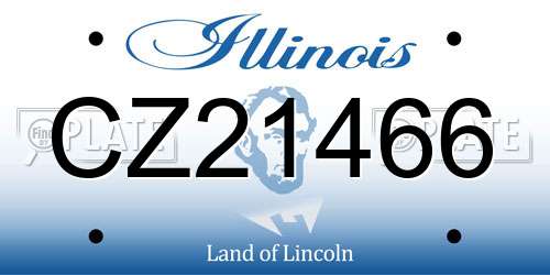 CZ21466 Illinois License Plate