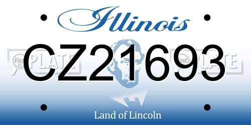 CZ21693 Illinois License Plate