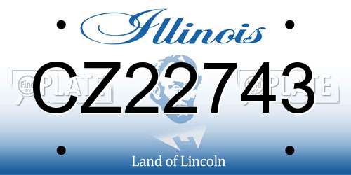 CZ22743 Illinois License Plate