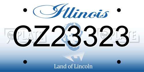 CZ23323 Illinois License Plate