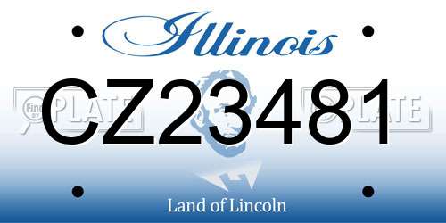 CZ23481 Illinois License Plate