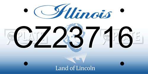 CZ23716 Illinois License Plate
