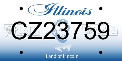 CZ23759 Illinois License Plate