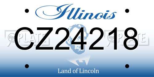 CZ24218 Illinois License Plate