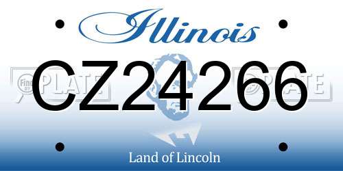 CZ24266 Illinois License Plate