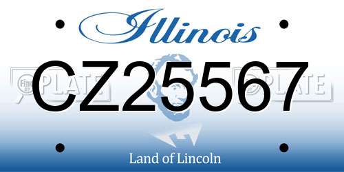 CZ25567 Illinois License Plate