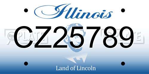 CZ25789 Illinois License Plate