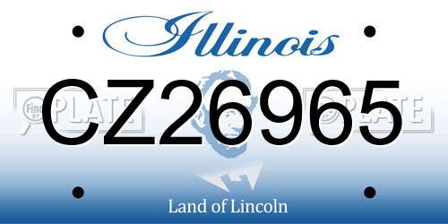 CZ26965 Illinois License Plate