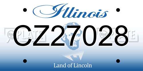 CZ27028 Illinois License Plate