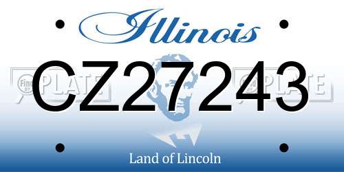 CZ27243 Illinois License Plate