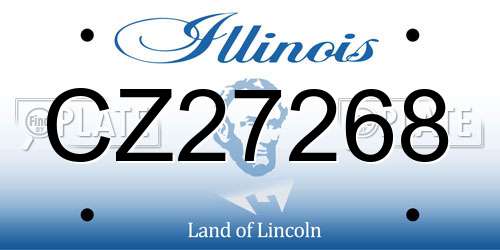 CZ27268 Illinois License Plate