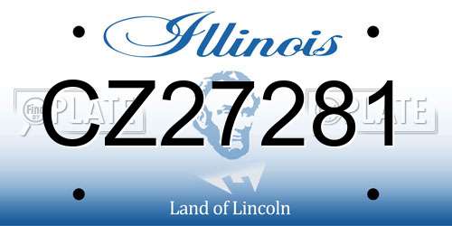 CZ27281 Illinois License Plate