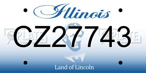 CZ27743 Illinois License Plate