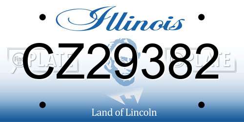 CZ29382 Illinois License Plate