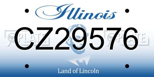 CZ29576 Illinois License Plate