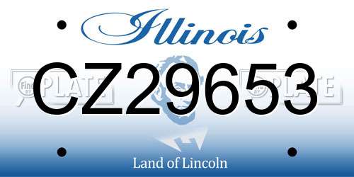CZ29653 Illinois License Plate