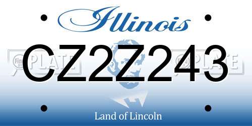 CZ2Z243 Illinois License Plate