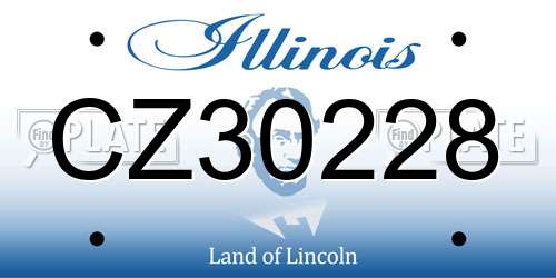CZ30228 Illinois License Plate