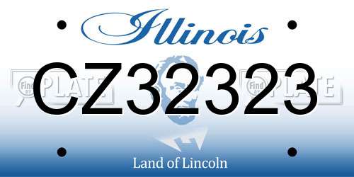 CZ32323 Illinois License Plate