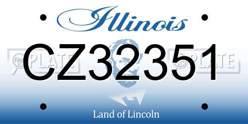 CZ32351 Illinois License Plate
