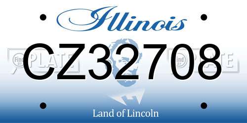 CZ32708 Illinois License Plate