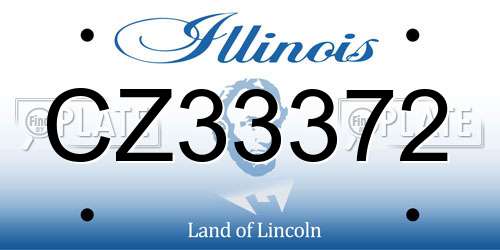 CZ33372 Illinois License Plate