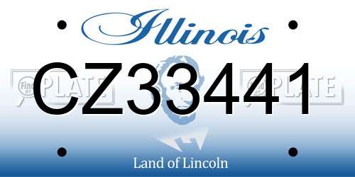 CZ33441 Illinois License Plate