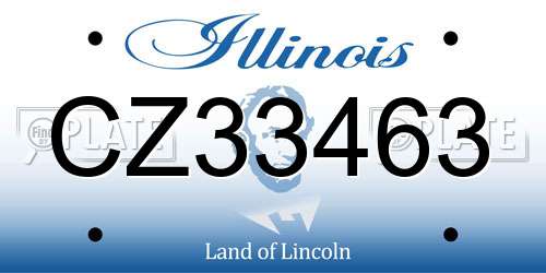 CZ33463 Illinois License Plate