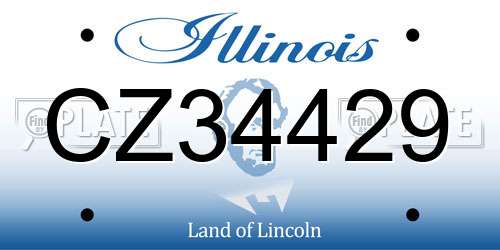 CZ34429 Illinois License Plate