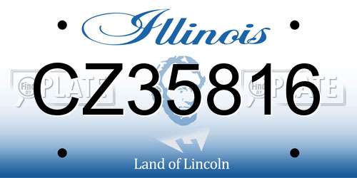 CZ35816 Illinois License Plate