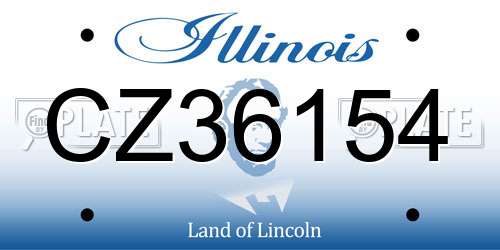 CZ36154 Illinois License Plate