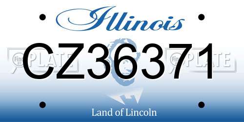 CZ36371 Illinois License Plate