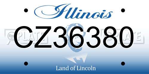 CZ36380 Illinois License Plate