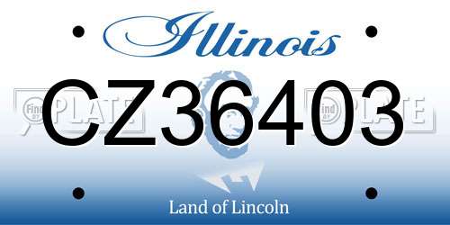 CZ36403 Illinois License Plate
