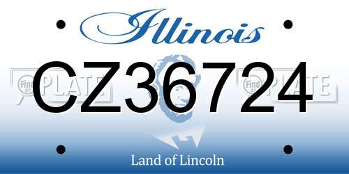 CZ36724 Illinois License Plate