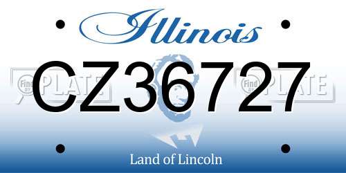 CZ36727 Illinois License Plate
