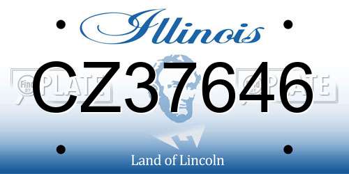 CZ37646 Illinois License Plate